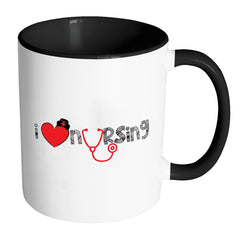 Nurse Mug I Heart Nursing White 11oz Accent Coffee Mugs
