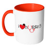 Nurse Mug I Heart Nursing White 11oz Accent Coffee Mugs