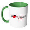 Nurse Mug I Heart Nursing White 11oz Accent Coffee Mugs