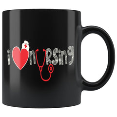 Nurse Mug I Love Nursing 11oz Black Coffee Mugs