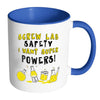 Science Mug Screw Lab Safety I Want Super Powers White 11oz Accent Coffee Mugs