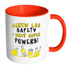 Science Mug Screw Lab Safety I Want Super Powers White 11oz Accent Coffee Mugs