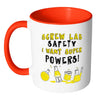 Science Mug Screw Lab Safety I Want Super Powers White 11oz Accent Coffee Mugs