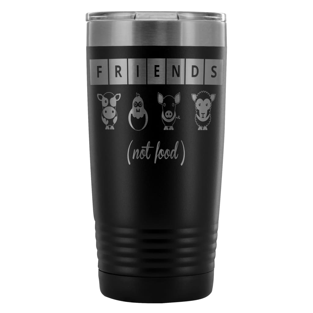 Vegan Vegetarian Travel Mug Friends Not Food 20oz Stainless Steel Tumbler