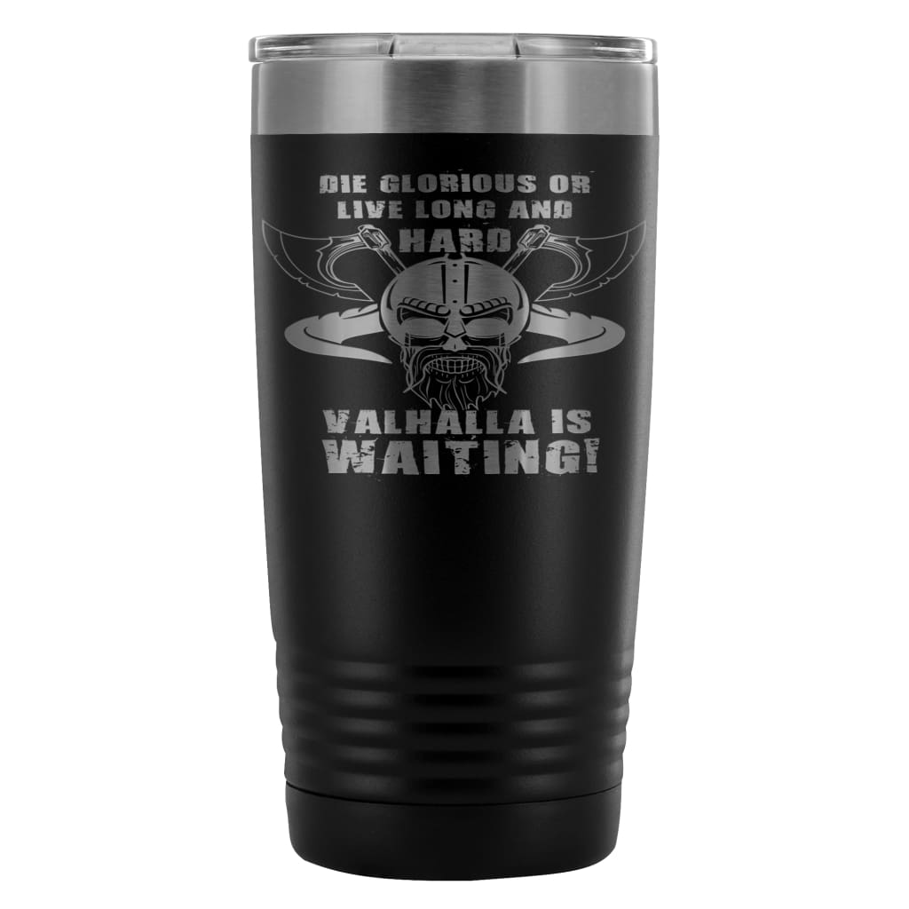 Viking Travel Mug Die Glorious Valhalla Is Waiting 20oz Stainless Steel Tumbler