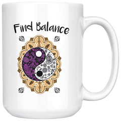 Yin Yang Mug Find Balance 15oz White Coffee Mugs