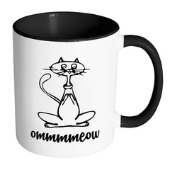Yoga Cat Mug Ommmmmeow White 11oz Accent Coffee Mugs