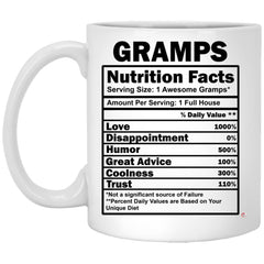 Funny Gramps Mug Gramps Nutrition Facts Coffee Cup 11oz White XP8434