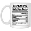 Funny Gramps Mug Gramps Nutrition Facts Coffee Cup 11oz White XP8434