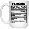 Funny Farmor Mug Farmor Nutrition Facts Coffee Cup 15oz White 21504