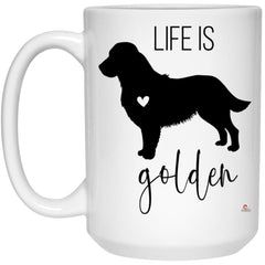 Cute Golden Retriever Mug Life Is Golden Coffee Cup 15oz White 21504