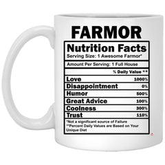 Funny Farmor Mug Farmor Nutrition Facts Coffee Cup 11oz White XP8434