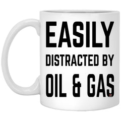 Funny Petroleum Engineer Mug Easily Distracted By Oil And Gas Coffee Cup 11oz White XP8434