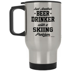 Funny Skier Travel Mug Just Another Beer Drinker With A Skiing Problem 14oz Stainless Steel XP8400S