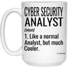 Funny Cyber Security Analyst Mug Like A Normal Analyst But Much Cooler Coffee Cup 15oz White 21504
