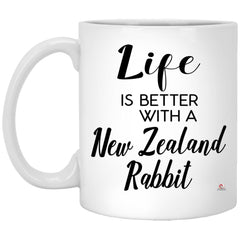 Funny New Zealand Rabbit Mug Life Is Better With A New Zealand Rabbit Coffee Cup 11oz White XP8434