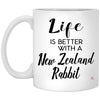 Funny New Zealand Rabbit Mug Life Is Better With A New Zealand Rabbit Coffee Cup 11oz White XP8434