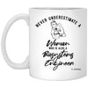 Biosystems Engineer Mug Never Underestimate A Woman Who Is Also A Biosystems Engineer Coffee Cup 11oz White XP8434