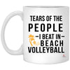 ODDITEES Funny Volleyballer Mug Tears Of The People I Beat In Beach Volleyball Coffee Mug 11oz White