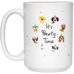 Cute Dog Owner Birthday Mug Its Pawty Time Coffee Cup 15oz White 21504