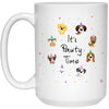 Cute Dog Owner Birthday Mug Its Pawty Time Coffee Cup 15oz White 21504