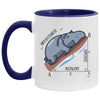 LANKEST Funny Math Teacher Mug Hippo Hypotenuse Coffee Cup Two Tone 11oz  AM11OZ