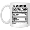 ODDITEES Funny Machinist Mug Machinist Nutrition Facts Coffee Cup 11oz White XP8434