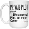 Funny Private Pilot Mug Like A Normal Pilot But Much Cooler Coffee Cup 15oz White 21504