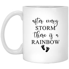 ODDITEES Pregnancy Announcement Mug After Every Storm There Is A Rainbow Coffee Cup 11oz White