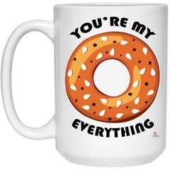 Couples Relationship Funny Bagel Mug You're My Everything Coffee Cup 15oz White 21504