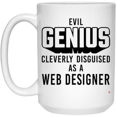 ODTGIFTS Funny Web Designer Mug Evil Genius Cleverly Disguised As A Web Designer Coffee Cup 15oz White