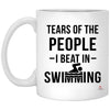 ODDITEES Funny Swimmer Mug Tears Of The People I Beat In Swimming Coffee Cup 11oz White XP8434