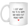 ODDITEES Funny Couples Relationship Mug I Just Want You To Be Happy And Naked Coffee Cup 11oz White
