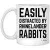 ODDITEES Funny Rabbit Mug Easily Distracted By Rhinelander Rabbits Coffee Cup 11oz White XP8434