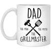 Funny Grilling Mug for Father Dad The Man The Myth The Grill Master Coffee Cup 11oz White XP8434