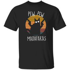 Funny Fighter Cat Shirt Pew Pew Madafakas Unisex T-Shirt G500