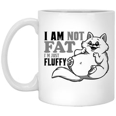 Funny Cat Mug I Am Not Fat Im Just Fluffy Coffee Cup 11oz White XP8434