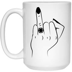 Funny Wedding Engagement Announcement Mug Ring Finger Coffee Cup 15oz White 21504