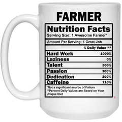 Funny Farmer Mug Farmer Nutrition Facts Coffee Cup 15oz White 21504