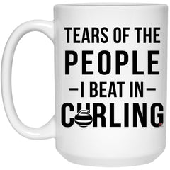 Funny Curling Mug Tears of People I Beat In Curling Coffee Cup 15oz White 21504