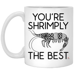 Funny Shrimp Pun Mug You're Shrimply The Best Coffee Cup 11oz White XP8434
