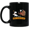 ODDITEES Happy Thanksgiving Mug Angry Turkey 11oz Black Coffee Mug BM11OZ