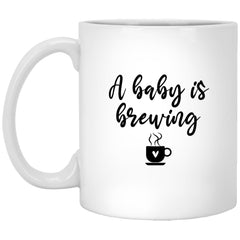 ODDITEES Cute Pregnancy Announcement Mug A Baby is Brewing Coffee Cup 11oz White XP8434