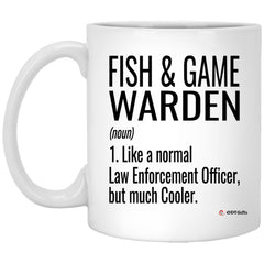 ODTGifts Funny Fish & Game Warden Mug Like A Normal Law Enforcement Officer But Much Cooler Coffee Cup 11oz White XP8434