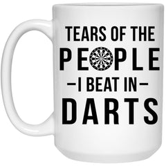 Funny Dart Player Mug Tears Of The People I Beat In Darts Coffee Cup 15oz White 21504
