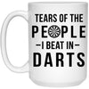 Funny Dart Player Mug Tears Of The People I Beat In Darts Coffee Cup 15oz White 21504