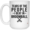 ODDITEES Funny Broomball Mug Gift Tears Of The People I Beat In Broomball Coffee Cup 15oz White 21504