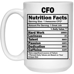 Funny CFO Mug CFO Nutrition Facts Coffee Cup 15oz White 21504