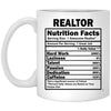 ODDITEES Funny Realtor Mug Realtor Nutrition Facts Coffee Cup 11oz White XP8434