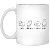 Cute Cat Mug for Cat Lovers Un Deux Trois Cat Coffee Cup 11oz White XP8434